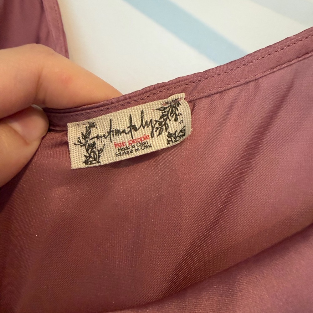 Free People Satin Slip Dress in Mauve - Picture 2 of 3